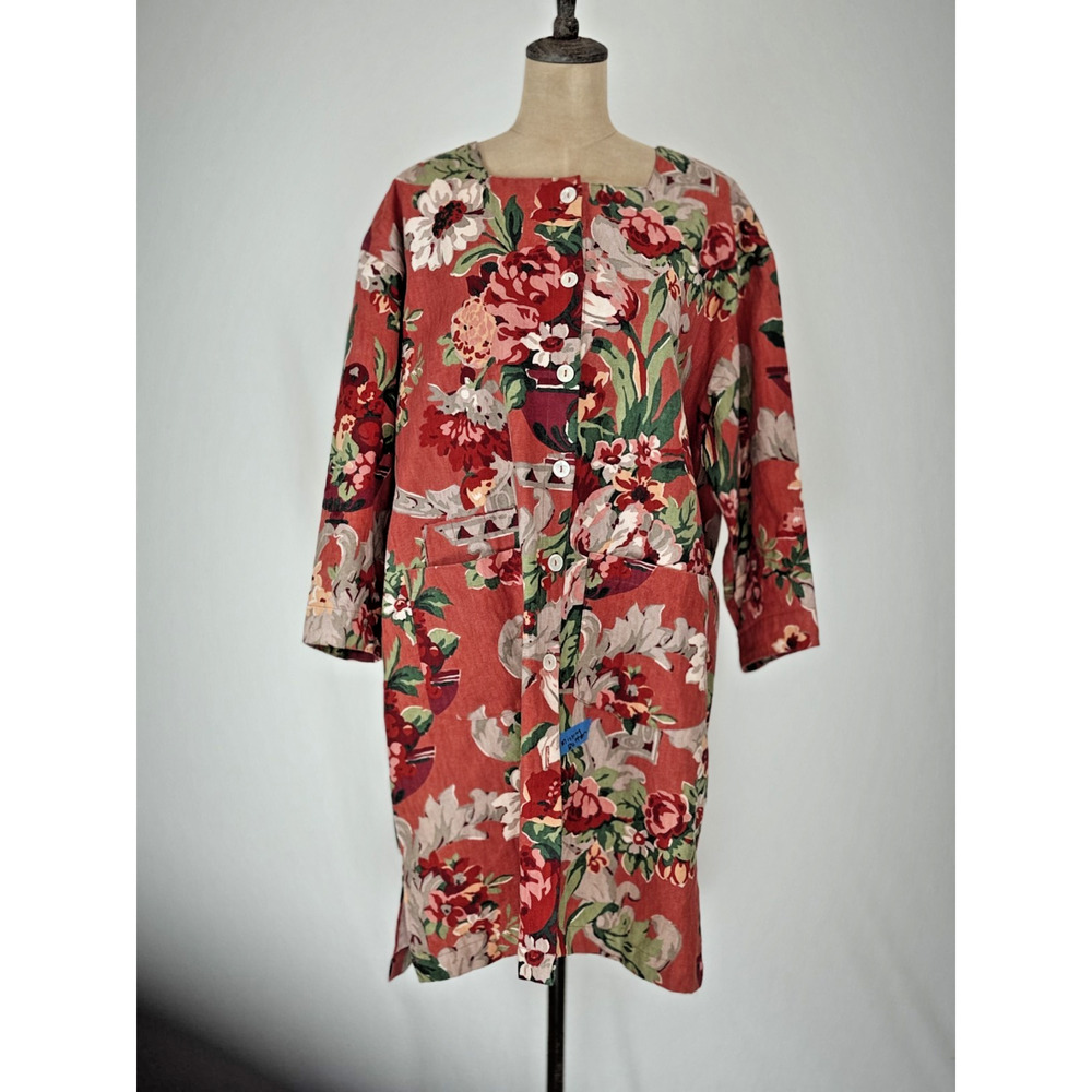 Vintage 90's GIANNA ROSE One Size Red Floral ARTWEAR Jacket OS #0087